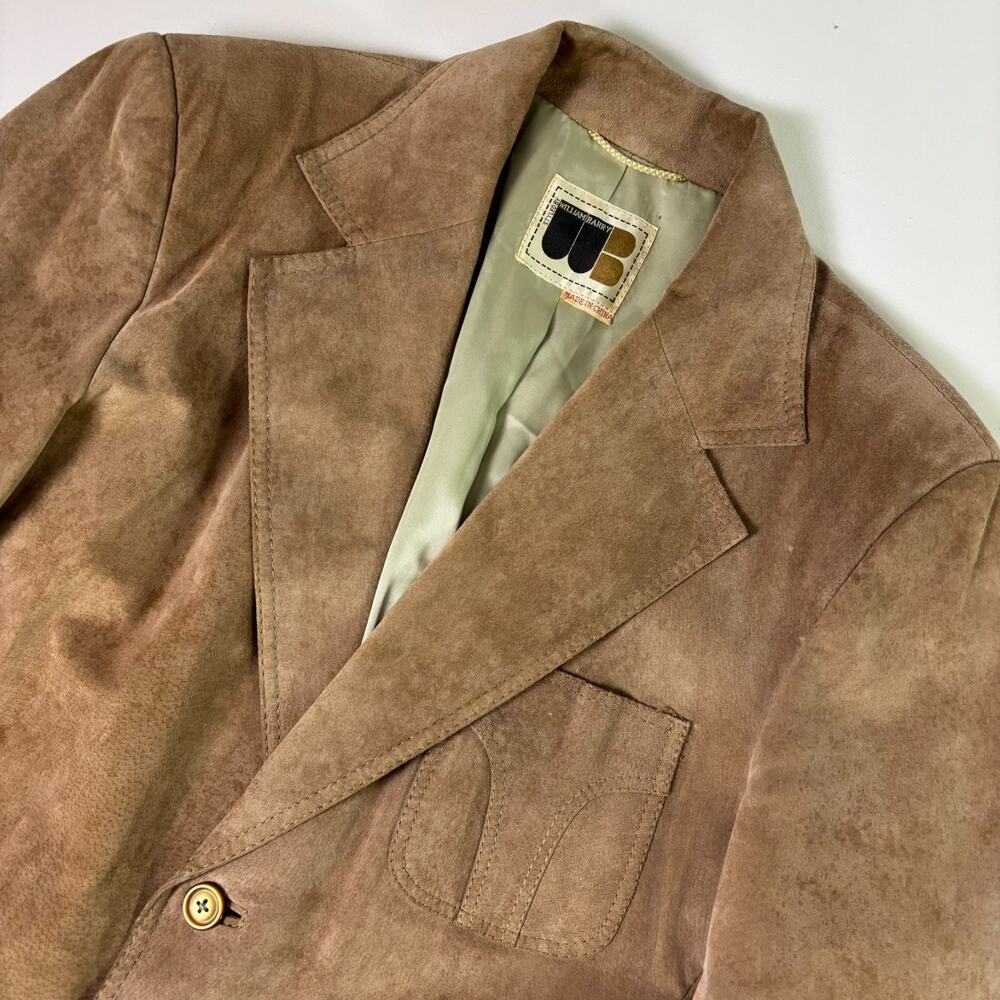 Vintage 70's William Barry Western Suede Leather Blazer Men's 46 Cowboy Jacket